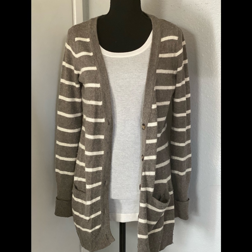Abercrombie & Fitch Irregular Striped Cardigan, Medium